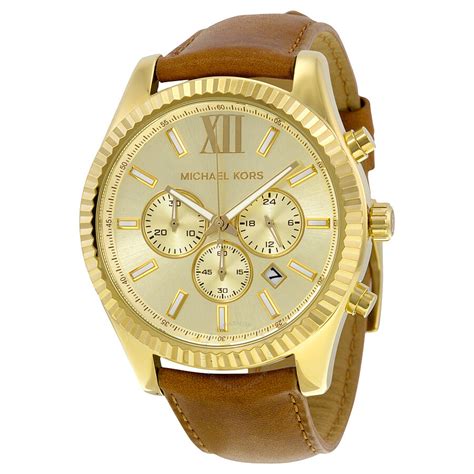 mens gold michael kors watches|michael kors lexington chronograph watch.